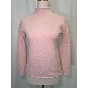 J.Crew Wool Cashmere Rollneck Sweater Baby Pink Slim Fit Soft AU387 Size S